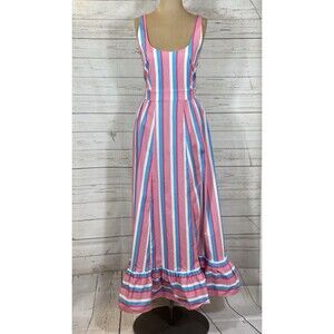 STAUD Eunice Striped Stretch Cotton Dress Women’s Size 6